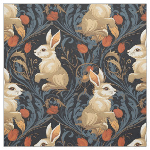 Romantic Rabbit Pattern Fabric