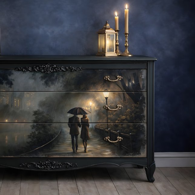 Romantic Rain Stroll Decoupage Tissue Paper (Romantic Rain Stroll Decoupage Tissue Paper Mockup)