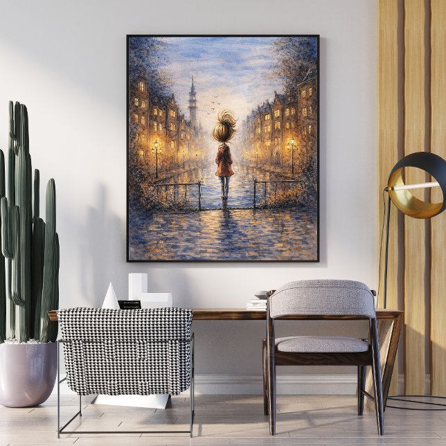 Romantic Rainy City Watercolor Poster (Creator Uploaded)