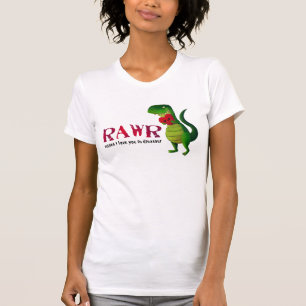Romantic RAWR T-rex Dinosaur T-Shirt