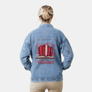 Romantic Reading Vibes Cosy Valentine Gift Denim Jacket