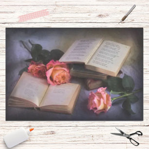 Romantic Reading With Free Spirit Roses Tissue Paper