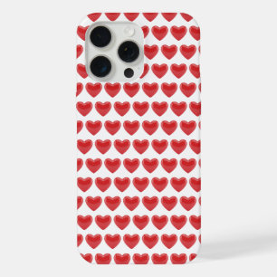 Romantic Red 3D Heart Pattern Classic Valentine's iPhone 15 Pro Max Case