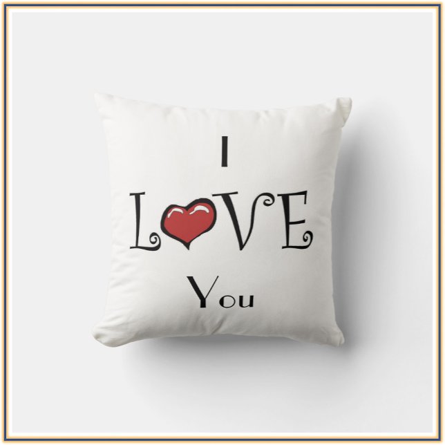 Romantic Red and White I Love You Cushion (Creator Uploaded)