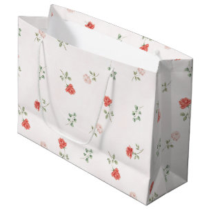 Romantic Red Blush Pink Roses Love Large Gift Bag