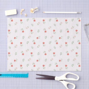 Romantic Red Blush Pink Roses Love Tissue Paper