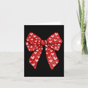 Romantic Red Bow Valentine’s Day Hearts Coquette G Card