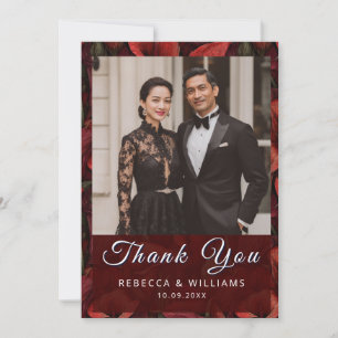 Romantic Red Calla Lilies Sparkle Countryside Thank You Card