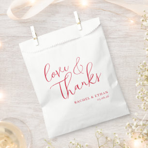 Romantic Red Calligraphy Favour Bags
