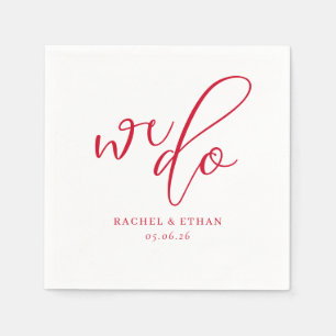 Romantic Red Calligraphy Napkin
