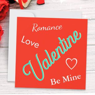 Romantic Red Elegant Custom Text Valentine's Day