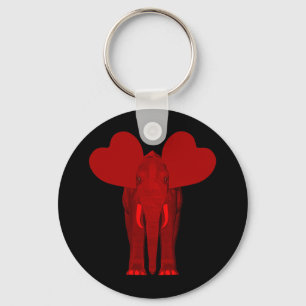 Romantic Red Elephant Key Ring