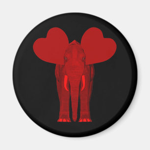 Romantic Red Elephant Magnet