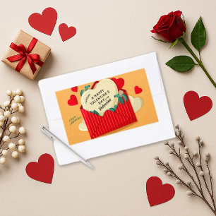 Romantic Red Envelope Heart Valentine Rectangular Sticker