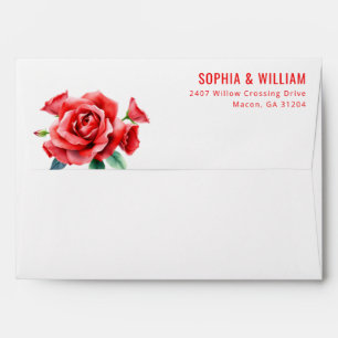 Romantic Red Floral Bouquet Envelope