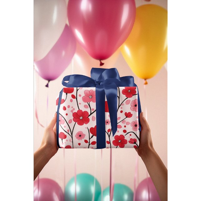 Romantic Red Floral Wrapping Paper (Creator Uploaded)