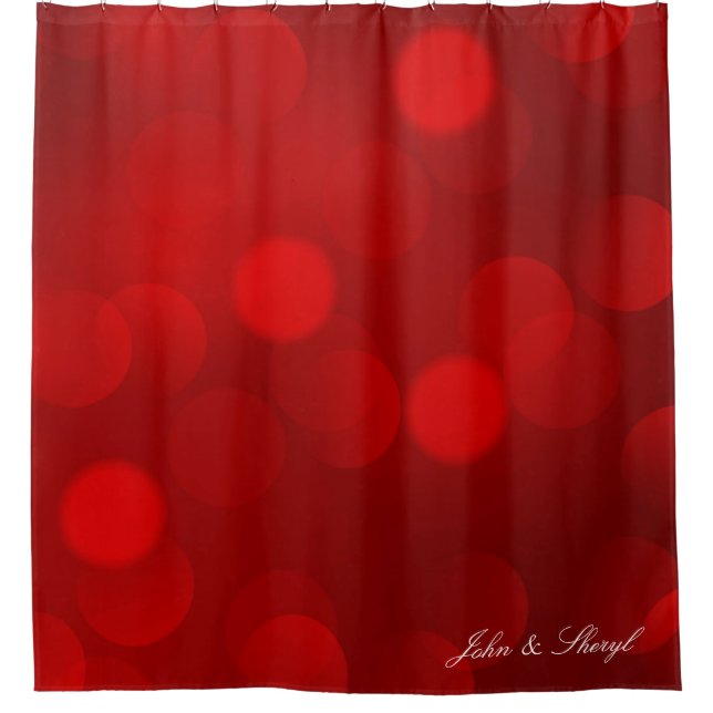 Romantic Red Glowing Dots Shower Curtain (Front)