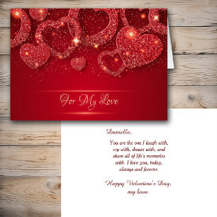 Romantic Red Glowing Hearts Valentine