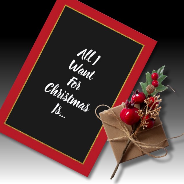 Romantic Red Gold Black Christmas Card (Creator Uploaded)