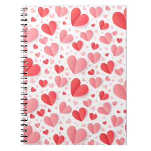 Romantic Red Heart Happy Valentine’s Day Love Gift Notebook