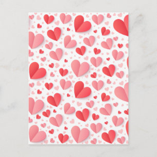 Romantic Red Heart Happy Valentine’s Day Love Gift Postcard
