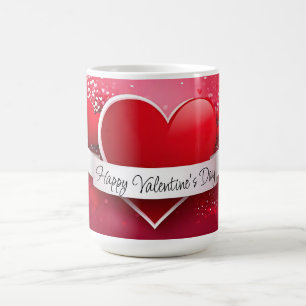 Romantic red heart "Happy Valentine's Day" Coffee Mug