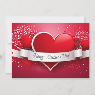 Romantic red heart "Happy Valentine's Day" Holiday Card