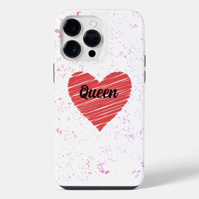 Romantic red heart iPhone case (Back)