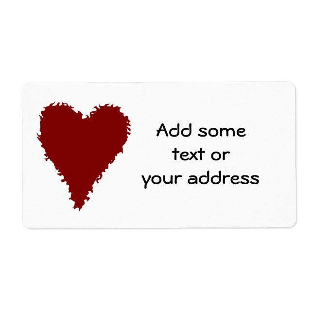 Romantic red heart large labels (Front)