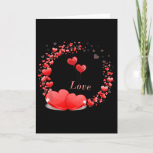 Romantic Red Heart Lloon Love Design For Valentine Card