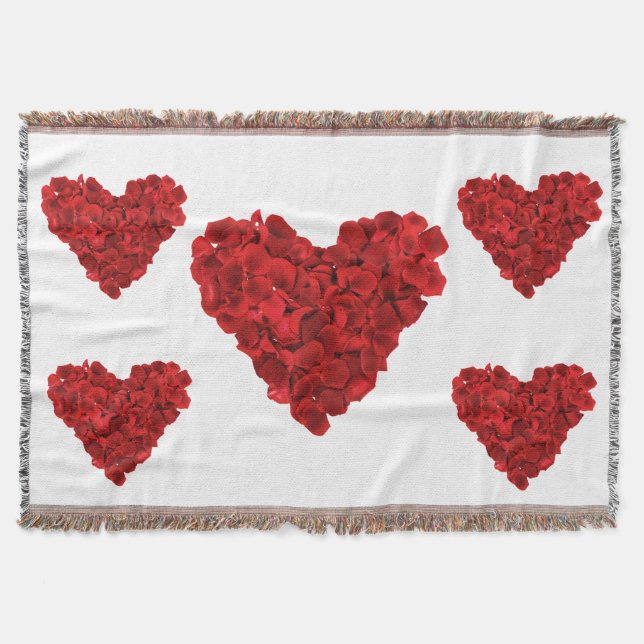 Romantic Red Heart Pattern Blanket (Front)