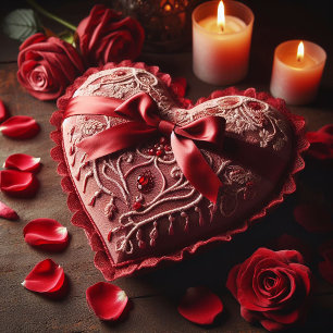 ROMANTIC RED HEART VALENTINES DAY  HOLIDAY CARD