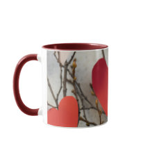 Romantic Red Hearts Accent Coffee Mug | Cute Love 