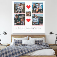 Romantic Red Hearts Couple Photo Collage