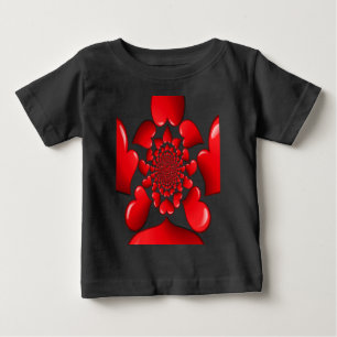 Romantic Red Hearts Pattern Art Print Baby T-Shirt