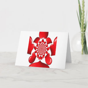 Romantic Red Hearts Pattern Art Print Holiday Card