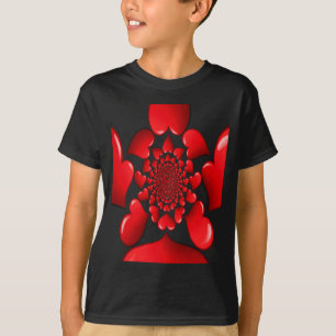 Romantic Red Hearts Pattern Art Print T-Shirt