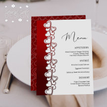 Romantic Red Hearts Swirls Valentine's Day Holiday