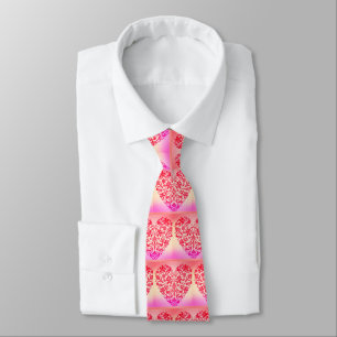 Romantic red hearts tie