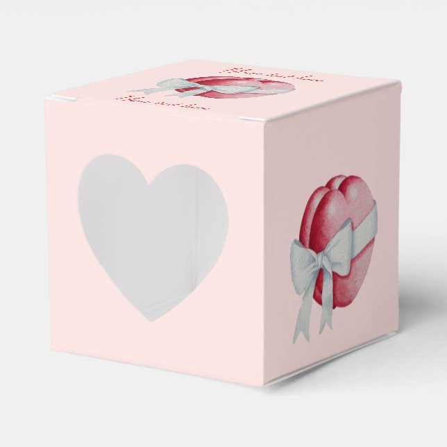 romantic red love hearts for valentines favour box (Front Side)