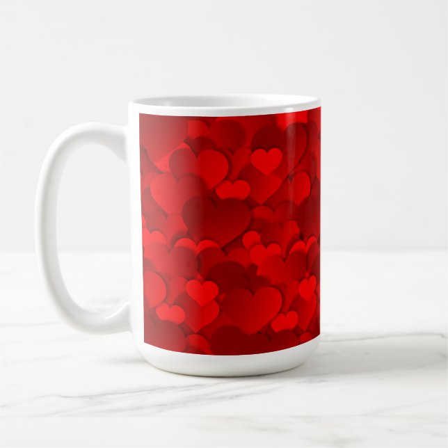 Romantic Red Love Hearts Texture Pattern-19909 Coffee Mug (Left)