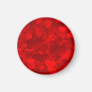 Romantic Red Love Hearts Texture Pattern-19909 Magnet