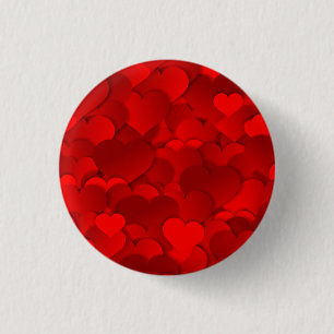 Romantic Red Love Hearts Texture Pattern 3 Cm Round Badge