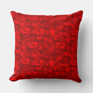 Romantic Red Love Hearts Texture Pattern Cushion