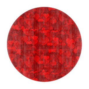 Romantic Red Love Hearts Texture Pattern Cutting Board