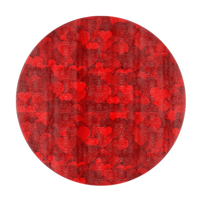Romantic Red Love Hearts Texture Pattern Cutting Board (Front)