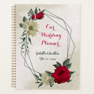 romantic red & pale yellow flowers wedding planner