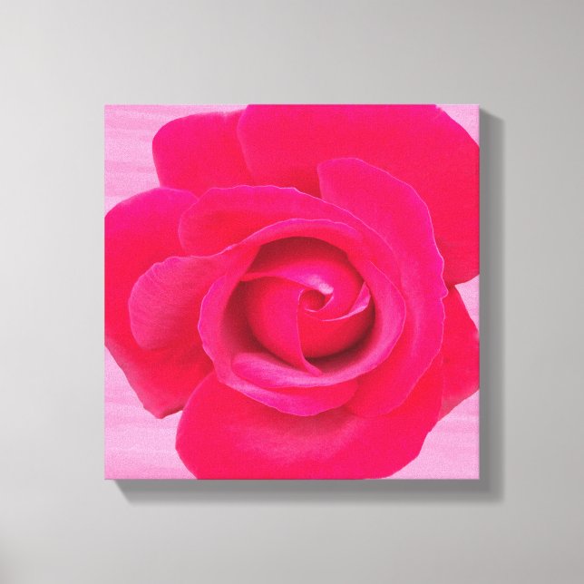 Romantic Red Pink Rose Canvas Print (Front)