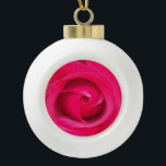 Romantic Red Pink Rose Ceramic Ball Christmas Ornament<br><div class="desc">Romantic pink and red rose.</div>