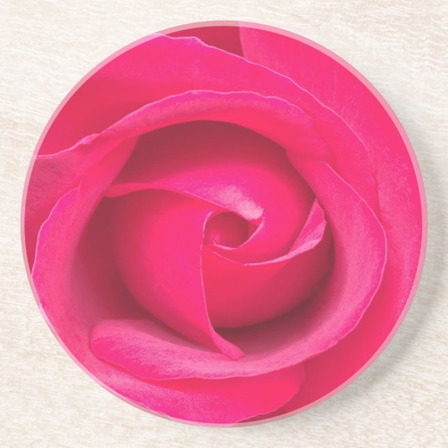 Romantic Red Pink Rose Coaster (Front)